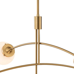 LightFixturesUSA - Funky 5 - Light Seesaw Arched Arm Glass Globe Chandelier - Chandelier - Clear Glass - 