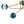 LightFixturesUSA-Funky Blue Glass Bubble Linear Sputnik Semi Flush Mount-Ceiling Light-Brass-