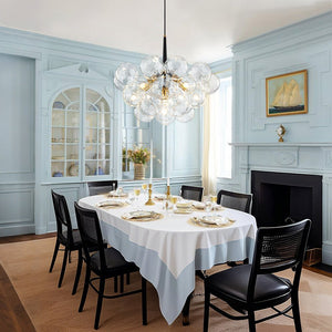 LightFixturesUSA - Funky Cluster Clear Faceted Glass Orb Bubble Chandelier - Chandelier - Black - 