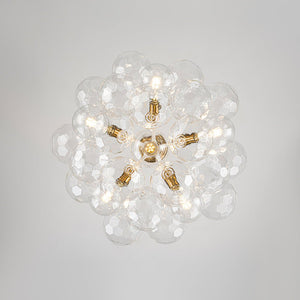 LightFixturesUSA - Funky Cluster Clear Faceted Glass Orb Bubble Chandelier - Chandelier - Black - 