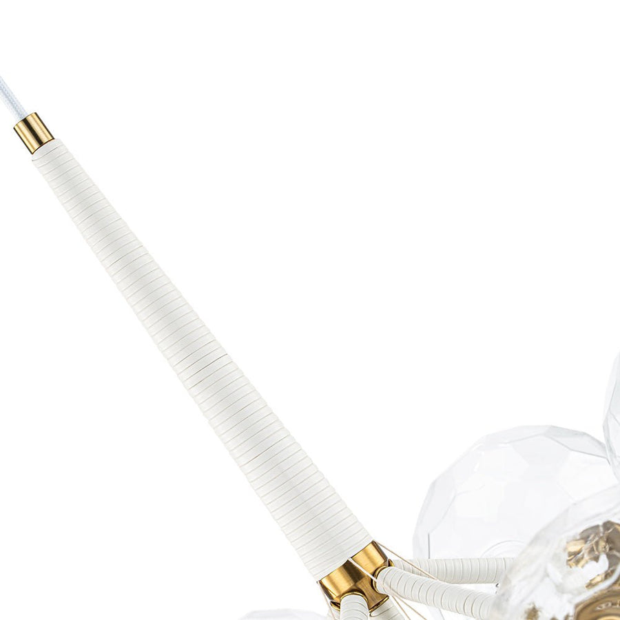 LightFixturesUSA - Funky Cluster Clear Faceted Glass Orb Bubble Chandelier - Chandelier - White - 