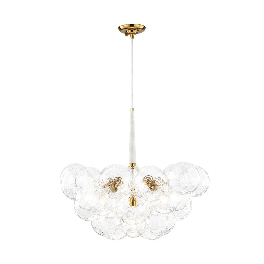 LightFixturesUSA - Funky Cluster Clear Faceted Glass Orb Bubble Chandelier - Chandelier - White - 