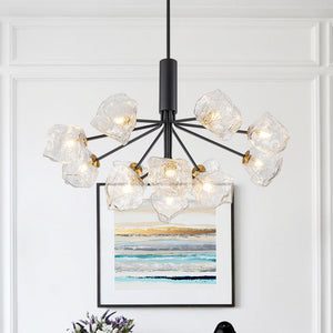 LightFixturesUSA - Funky Eclectic Frozen Icy Style Black Sputnik Chandelier - Chandelier - 12 - Lt - 