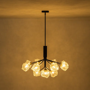LightFixturesUSA - Funky Eclectic Frozen Icy Style Black Sputnik Chandelier - Chandelier - 12 - Lt - 