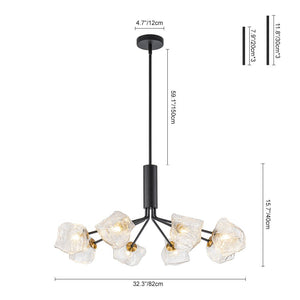 LightFixturesUSA - Funky Eclectic Frozen Icy Style Black Sputnik Chandelier - Chandelier - 8 - Lt - 