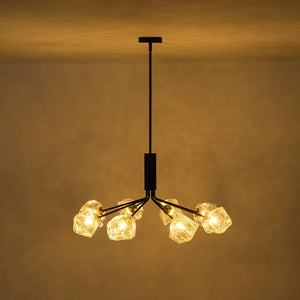 LightFixturesUSA - Funky Eclectic Frozen Icy Style Black Sputnik Chandelier - Chandelier - 8 - Lt - 