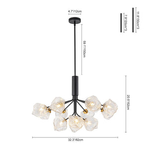 LightFixturesUSA - Funky Eclectic Frozen Icy Style Black Sputnik Chandelier - Chandelier - 8 - Lt - 