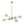 LightFixturesUSA-Funky Laser Tiered Polished Iridescent Glass Globe Sputnik Chandelier-Chandelier-Brass-