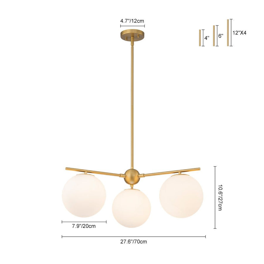 LightFixturesUSA - Funky Linear Sputnik Opal Glass Globe Tier Bubble Chandelier - Chandelier - 1 - Tier - 