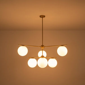 LightFixturesUSA - Funky Linear Sputnik Opal Glass Globe Tier Bubble Chandelier - Chandelier - 1 - Tier - 
