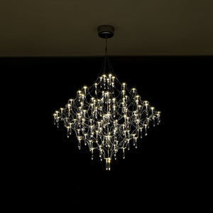 LightFixturesUSA - Galaxy Glam Luxury LED Starlight Crystal Chandelier - Chandelier - Chrome - 