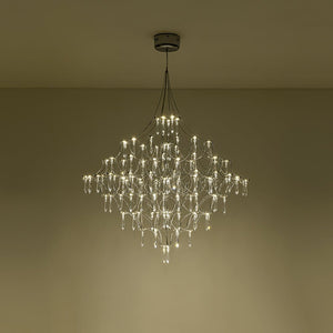LightFixturesUSA - Galaxy Glam Luxury LED Starlight Crystal Chandelier - Chandelier - Chrome - 