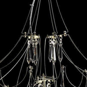 LightFixturesUSA - Galaxy Glam Luxury LED Starlight Crystal Chandelier - Chandelier - Chrome - 