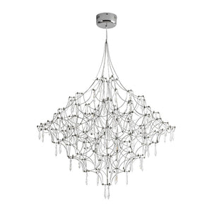 LightFixturesUSA - Galaxy Glam Luxury LED Starlight Crystal Chandelier - Chandelier - Chrome - 