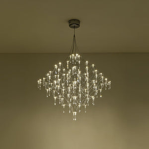 LightFixturesUSA - Galaxy Glam Luxury LED Starlight Crystal Chandelier - Chandelier - Chrome - 