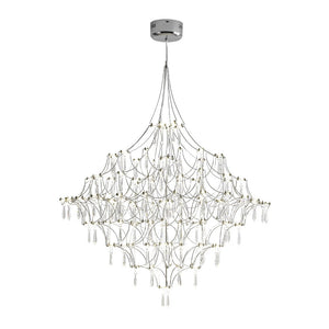 LightFixturesUSA - Galaxy Glam Luxury LED Starlight Crystal Chandelier - Chandelier - Chrome - 