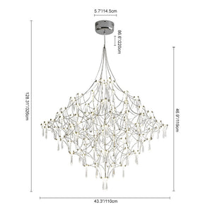LightFixturesUSA - Galaxy Glam Luxury LED Starlight Crystal Chandelier - Chandelier - Chrome - 