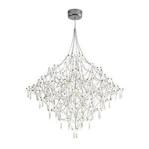 LightFixturesUSA - Galaxy Glam Luxury LED Starlight Crystal Chandelier - Chandelier - Chrome - 