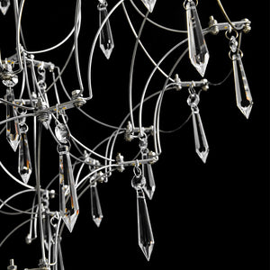 LightFixturesUSA - Galaxy Glam Luxury LED Starlight Crystal Chandelier - Chandelier - Chrome - 