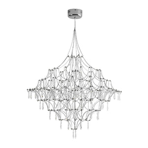 LightFixturesUSA - Galaxy Glam Luxury LED Starlight Crystal Chandelier - Chandelier - Chrome - 