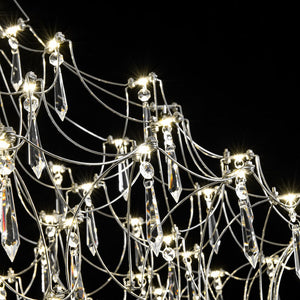 LightFixturesUSA - Galaxy Glam Luxury LED Starlight Crystal Chandelier - Chandelier - Chrome - 