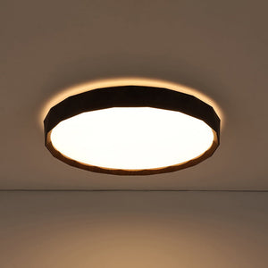 LightFixturesUSA - Geometric Wood Style Dimmable LED Flush Mount Light - Ceiling Light - Light Wood Style - 