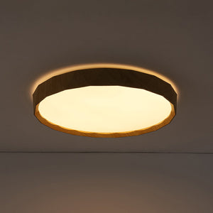 LightFixturesUSA - Geometric Wood Style Dimmable LED Flush Mount Light - Ceiling Light - Light Wood Style - 
