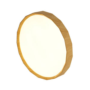 LightFixturesUSA - Geometric Wood Style Dimmable LED Flush Mount Light - Ceiling Light - Light Wood Style - 