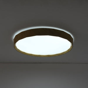 LightFixturesUSA - Geometric Wood Style Dimmable LED Flush Mount Light - Ceiling Light - Light Wood Style - 