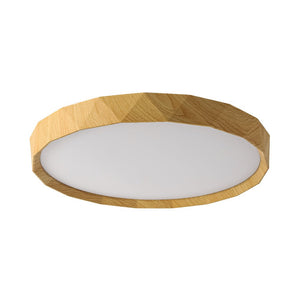 LightFixturesUSA - Geometric Wood Style Dimmable LED Flush Mount Light - Ceiling Light - Light Wood Style - 
