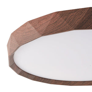 LightFixturesUSA - Geometric Wood Style Dimmable LED Flush Mount Light - Ceiling Light - Light Wood Style - 