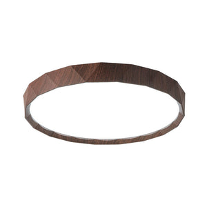 LightFixturesUSA - Geometric Wood Style Dimmable LED Flush Mount Light - Ceiling Light - Light Wood Style - 