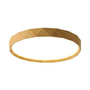 LightFixturesUSA - Geometric Wood Style Dimmable LED Flush Mount Light - Ceiling Light - Light Wood Style - 