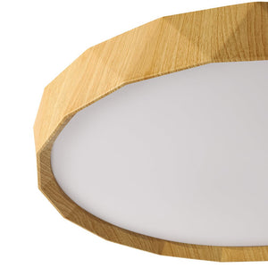 LightFixturesUSA - Geometric Wood Style Dimmable LED Flush Mount Light - Ceiling Light - Light Wood Style - 