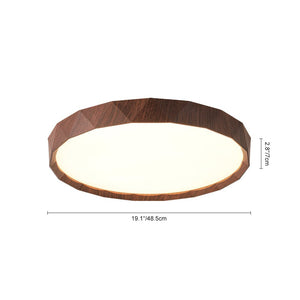 LightFixturesUSA - Geometric Wood Style Dimmable LED Flush Mount Light - Ceiling Light - Light Wood Style - 