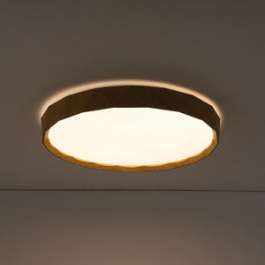 LightFixturesUSA - Geometric Wood Style Dimmable LED Flush Mount Light - Ceiling Light - Light Wood Style - 