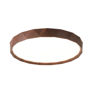 LightFixturesUSA - Geometric Wood Style Dimmable LED Flush Mount Light - Ceiling Light - Light Wood Style - 