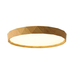LightFixturesUSA - Geometric Wood Style Dimmable LED Flush Mount Light - Ceiling Light - Light Wood Style - 