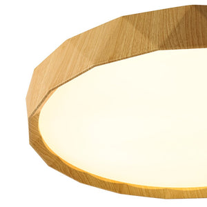 LightFixturesUSA - Geometric Wood Style Dimmable LED Flush Mount Light - Ceiling Light - Light Wood Style - 