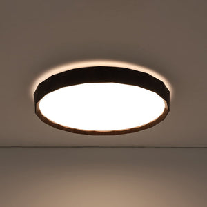 LightFixturesUSA - Geometric Wood Style Dimmable LED Flush Mount Light - Ceiling Light - Light Wood Style - 