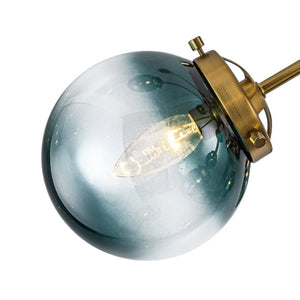 LightFixturesUSA - Glam 12 - light Blue Glass Globe Sputnik Bubble Chandelier - Chandelier - Brass - 