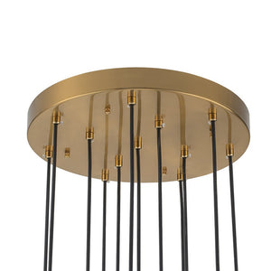 LightFixturesUSA - Glam 12 - Light Cluster Cutting Crystal Pendant Chandelier - Pendant Light - Brass (Pre - Order) - 
