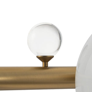 LightFixturesUSA - Glam 12 - Light Shine Opal Glass Globe Linear Island Chandelier - Chandelier - Brass - 
