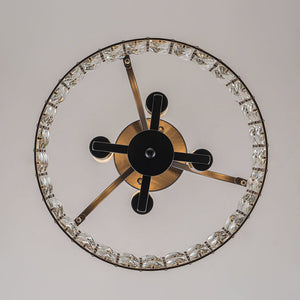 LightFixturesUSA-Glam 4-Light Drum Crystal Ceiling Light-Ceiling Light-Black-