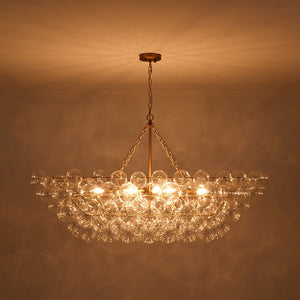 LightFixturesUSA - Glam 8 - Light Tiered Clear Glass Bubble Island Chandelier - Chandelier - Brass (Exclusive Offer) - 