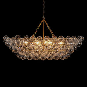 LightFixturesUSA - Glam 8 - Light Tiered Clear Glass Bubble Island Chandelier - Chandelier - Brass (Exclusive Offer) - 
