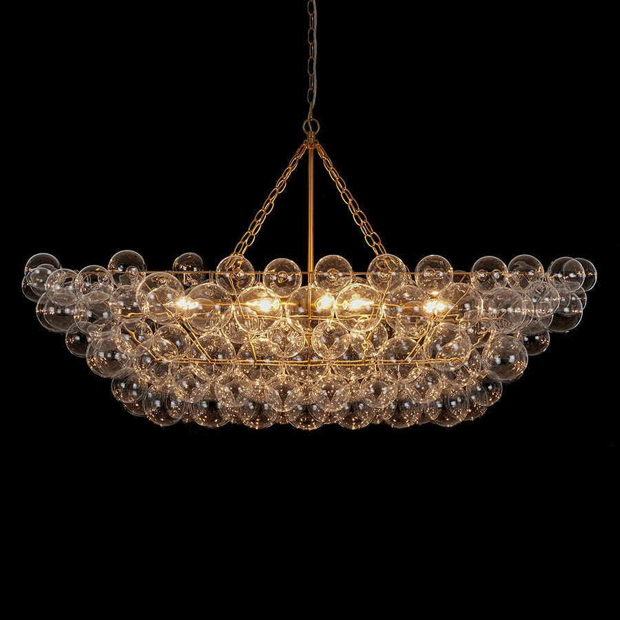 LightFixturesUSA - Glam 8 - Light Tiered Clear Glass Bubble Island Chandelier - Chandelier - Brass (Exclusive Offer) - 