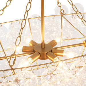 LightFixturesUSA - Glam 8 - Light Tiered Clear Glass Bubble Island Chandelier - Chandelier - Brass (Exclusive Offer) - 
