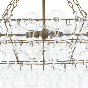 LightFixturesUSA - Glam 8 - Light Tiered Clear Glass Bubble Island Chandelier - Chandelier - Brass (Exclusive Offer) - 