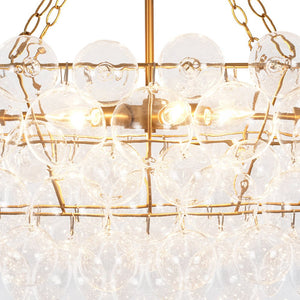 LightFixturesUSA - Glam 8 - Light Tiered Clear Glass Bubble Island Chandelier - Chandelier - Brass (Exclusive Offer) - 